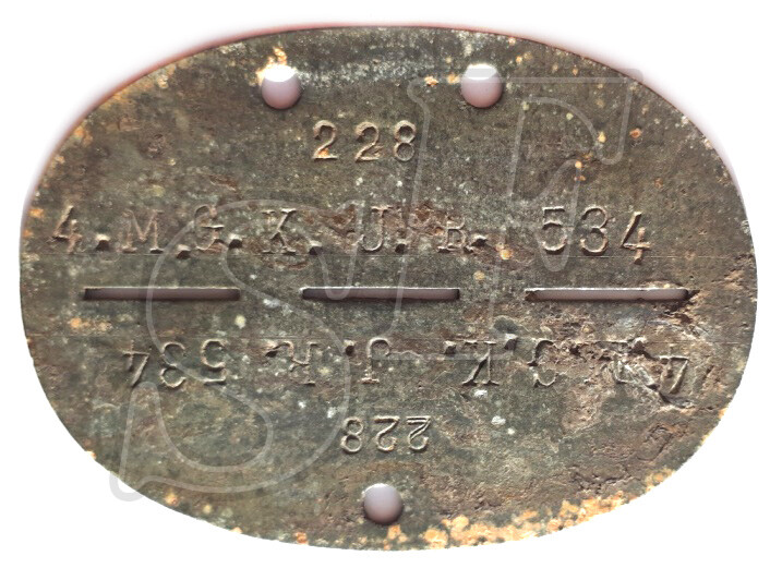 Dog tag 4.M.G.K. J.R. 534 / Stalingrad