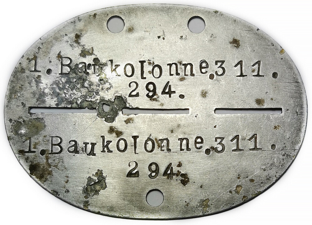 German Dogtag 1.Bau kolonne.311 / from Ukraine