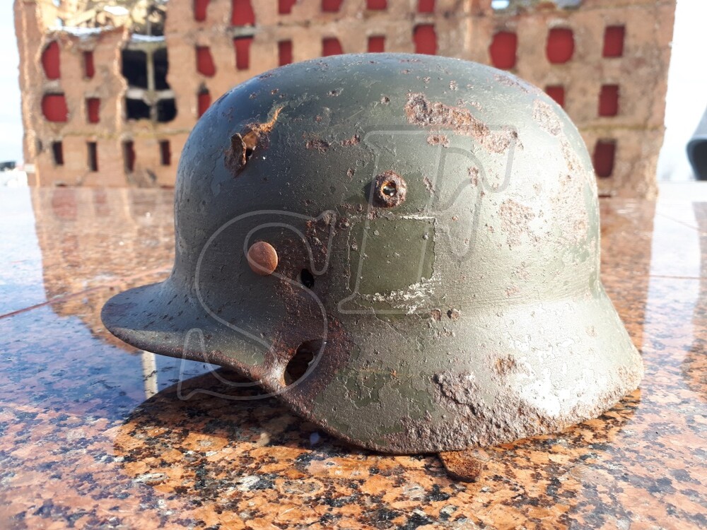 German steel helmet M35 from Pitomnik airfield