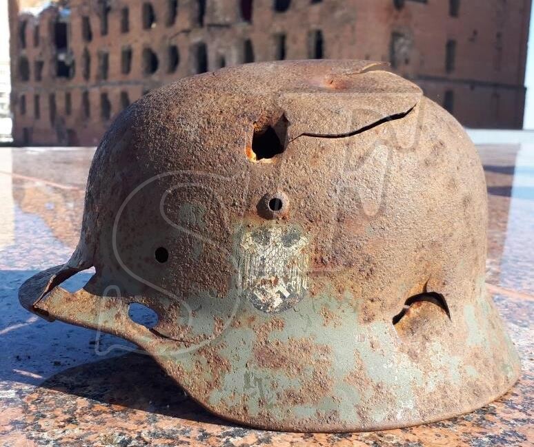 German steel helmet M35 from airfield Pitomnik