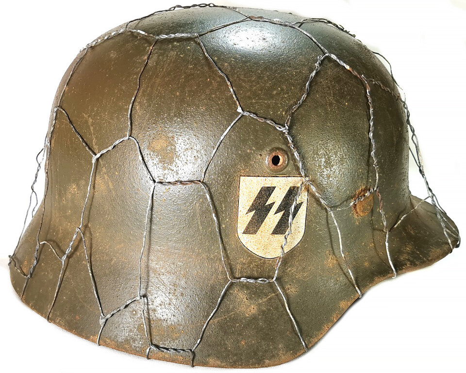 Restored German helmet M35 DD, Waffen SS