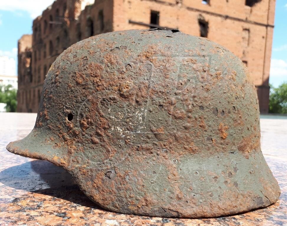 German helmet М40 from village Ezhovka (Stalingrad region)