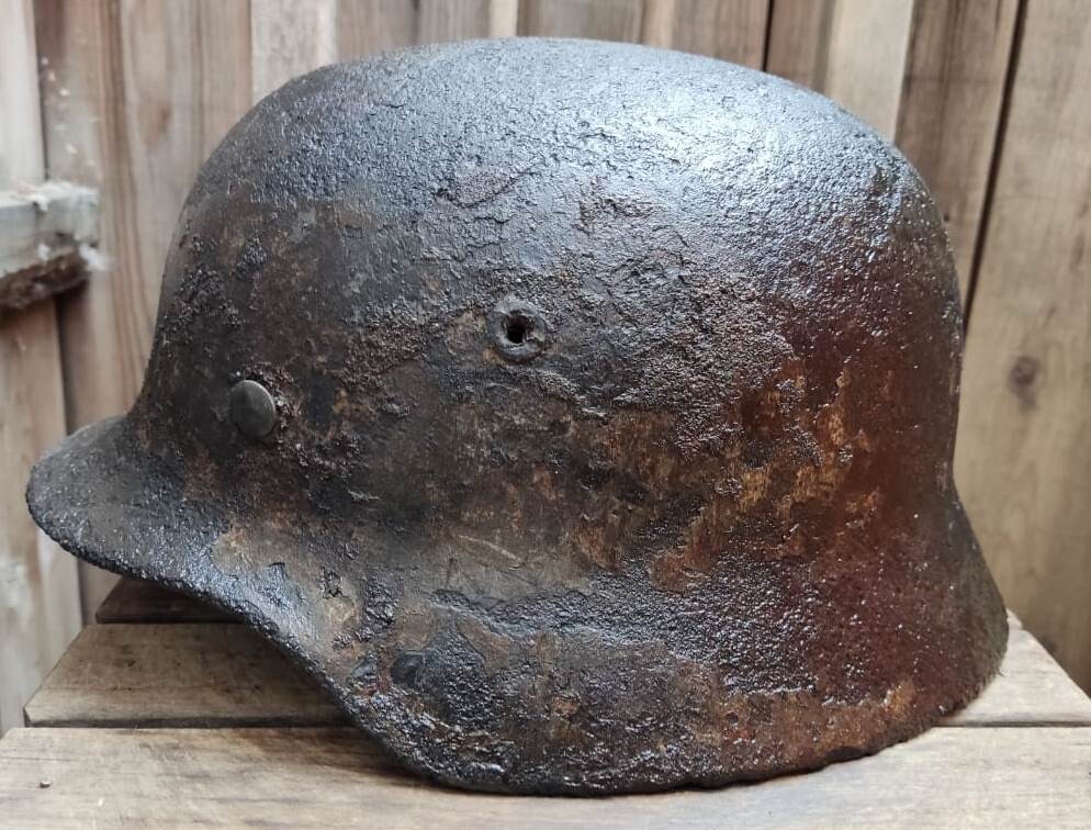 German helmet M40 / from Demyansk pocket