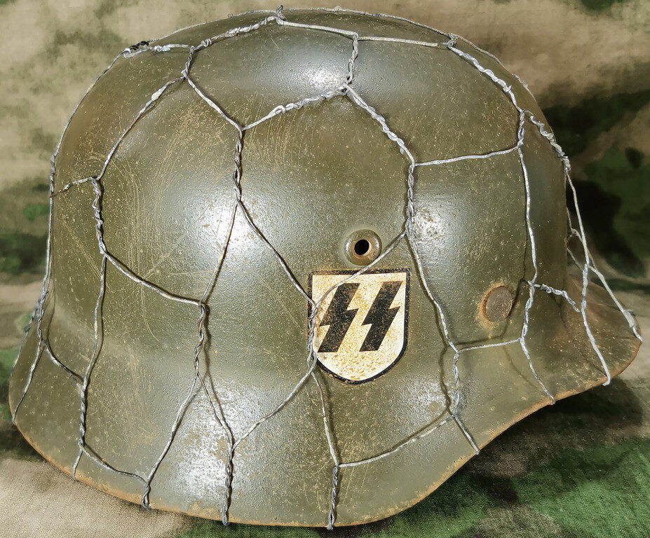 Restored German helmet M35, Waffen SS
