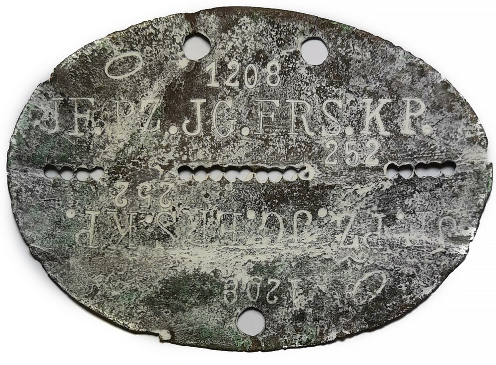 German Dogtag JF.PZ.JG.ERS.KP.252 / from Stalingrad