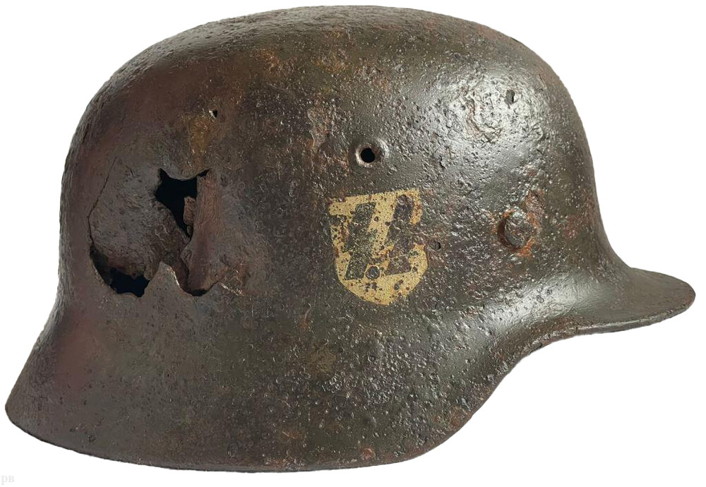 Waffen SS helmet M40 / from Rzhev
