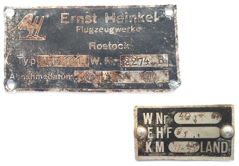 Ernst Heinkel Flugzeugwerke plate (Heinkel He 111)