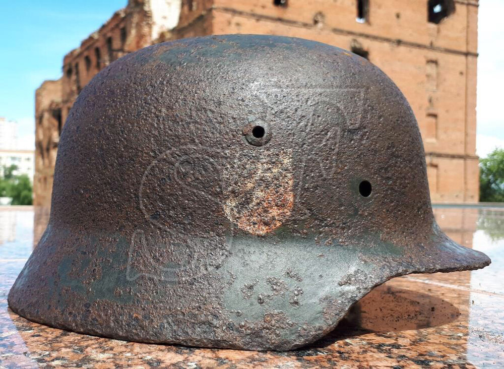 German helmet М35 from airfield Pitomnik (Stalingrad region)