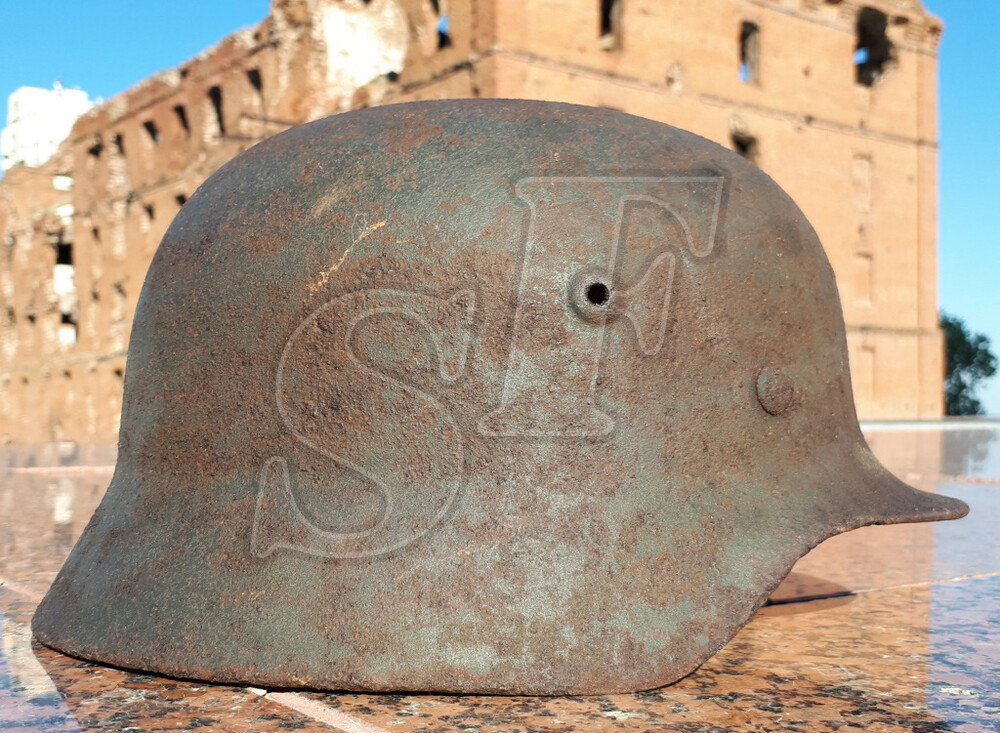 German helmet M40 from airfield Gumrak
