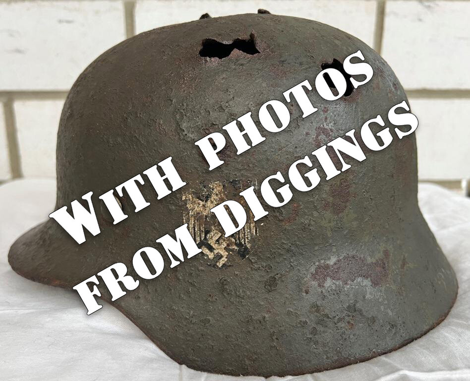 Wehrmacht helmet M35 / from Stalingrad