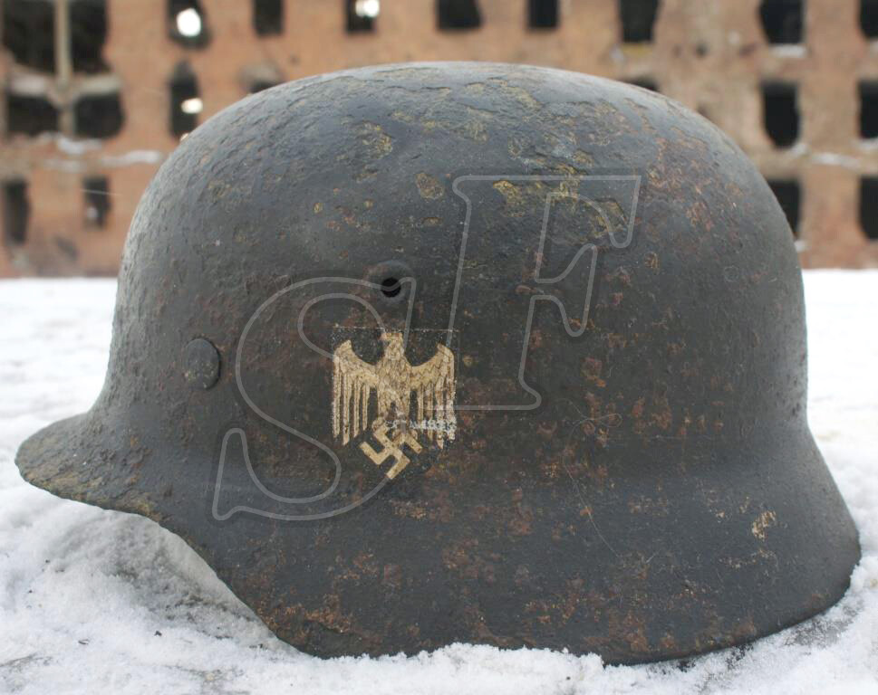 German helmet M40, Wehrmacht / from Stalingrad