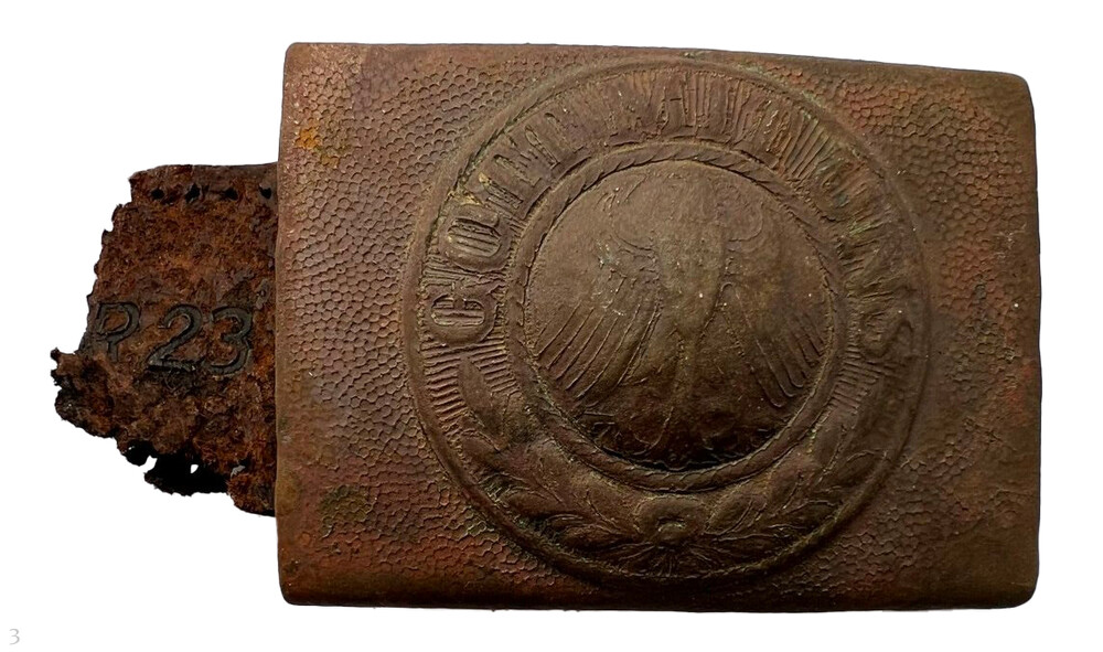 Weimar Republic belt buckle "Gott mit Uns" / from Demyansk