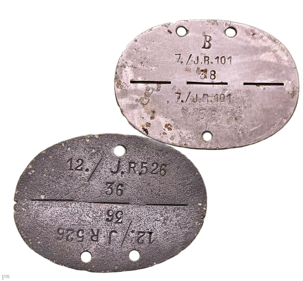 J.R.101 and J.R.526 dogtags