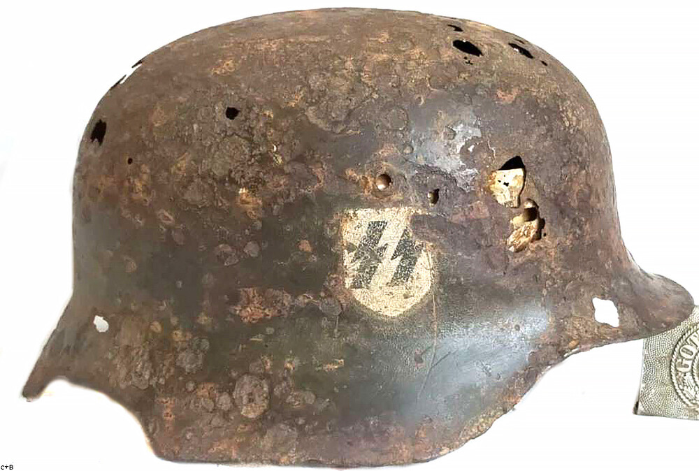 Waffen SS helmet M35 DD / from Demyansk pocket