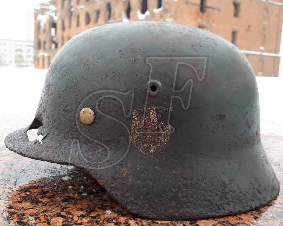 German helmet M40 from village Rossoshka