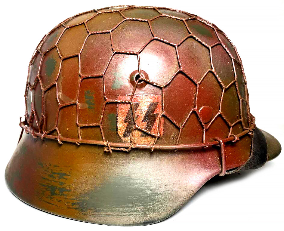 Restored German helmet , Waffen SS