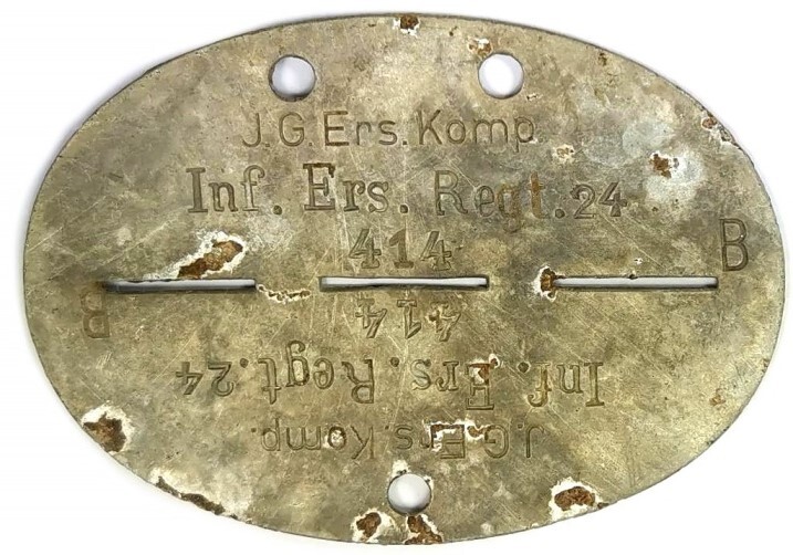 German dogtag Inf.Ers.Regt.24