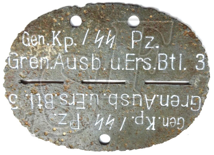 Dog tag Gen Kp. / SS Pz. 3 Gren Aub u Ers Btl 3
