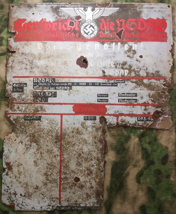 Reich Emailletafel Blechtafel NSDAP / from Königsberg