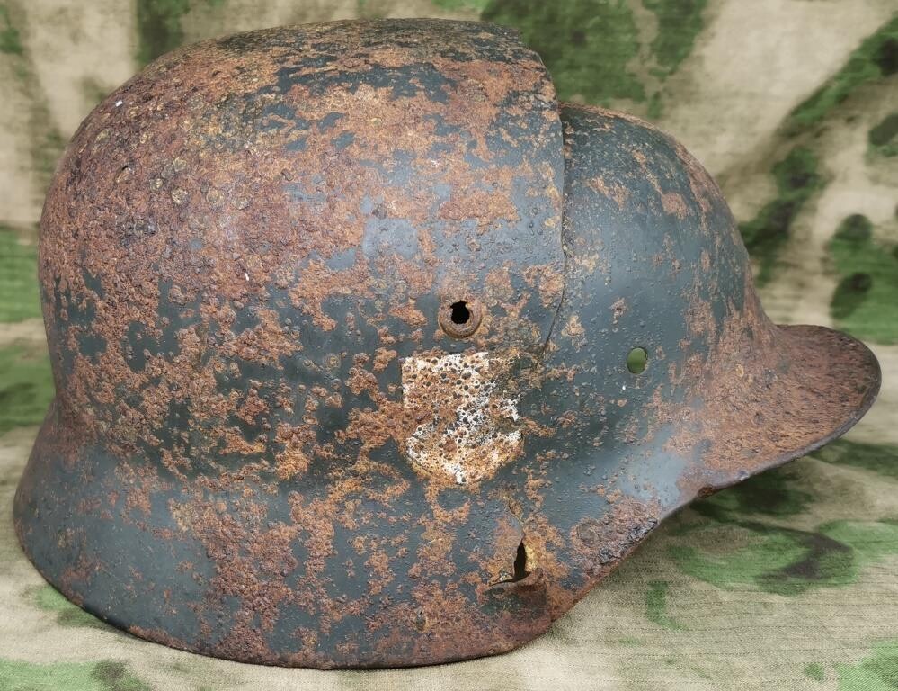 Waffen SS helmet M35 / from Demyansk pocket