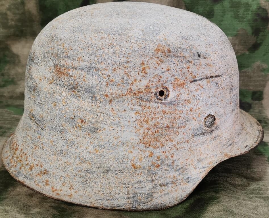 Restored Winter Camo German helmet M42
