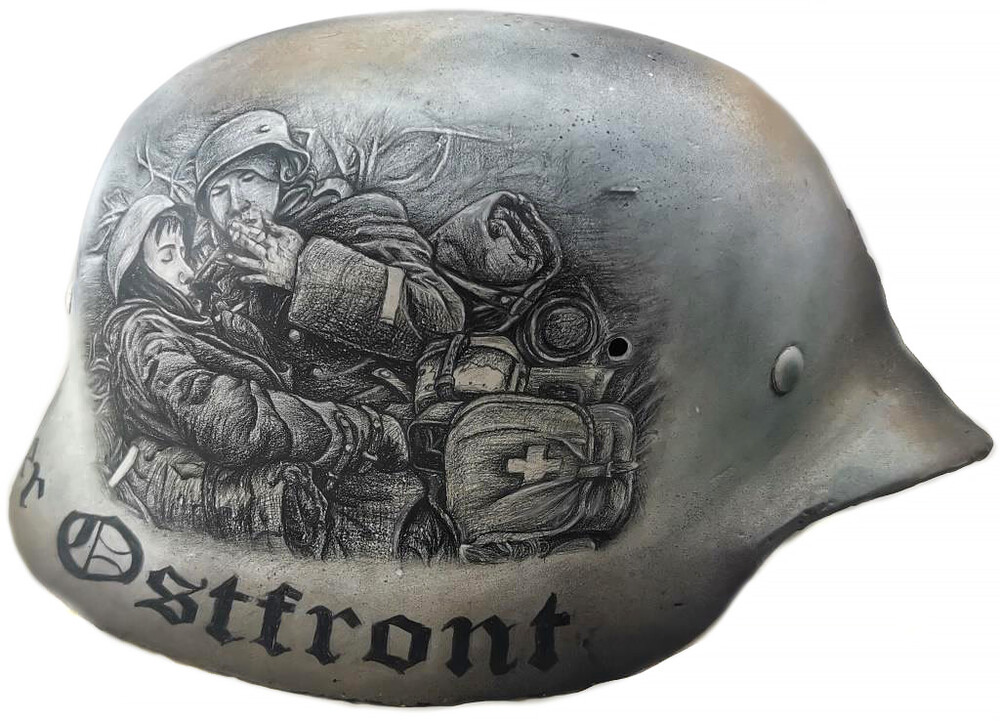 Restored German helmet M40