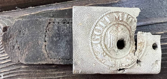 Wehrmacht belt buckle "Gott mit Uns" / from Velikiye Luki