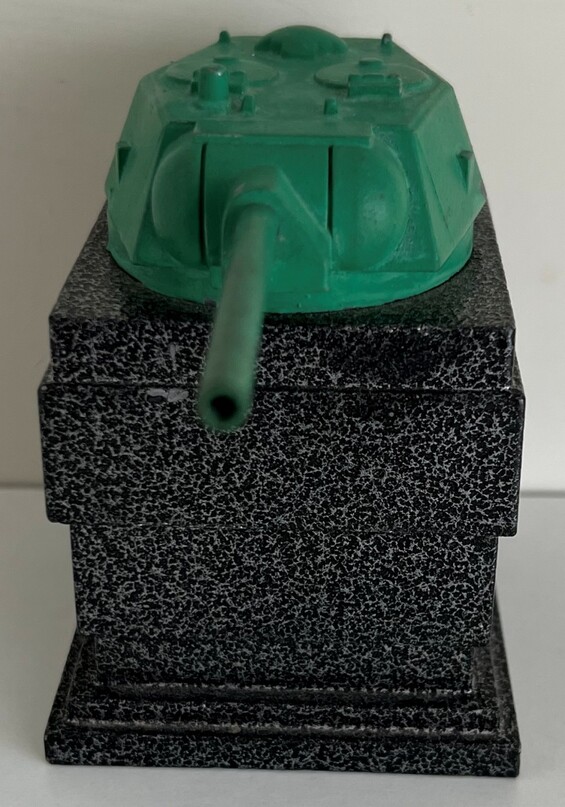 A statuette of a tank tower