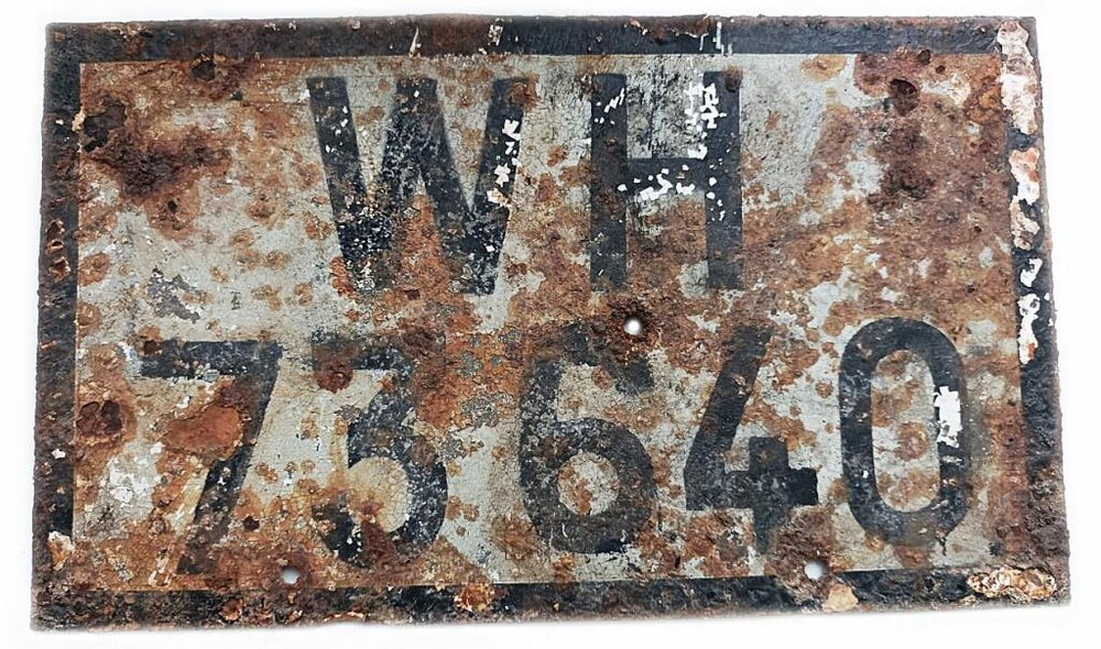 Wehrmacht registration plate / from Stalingrad