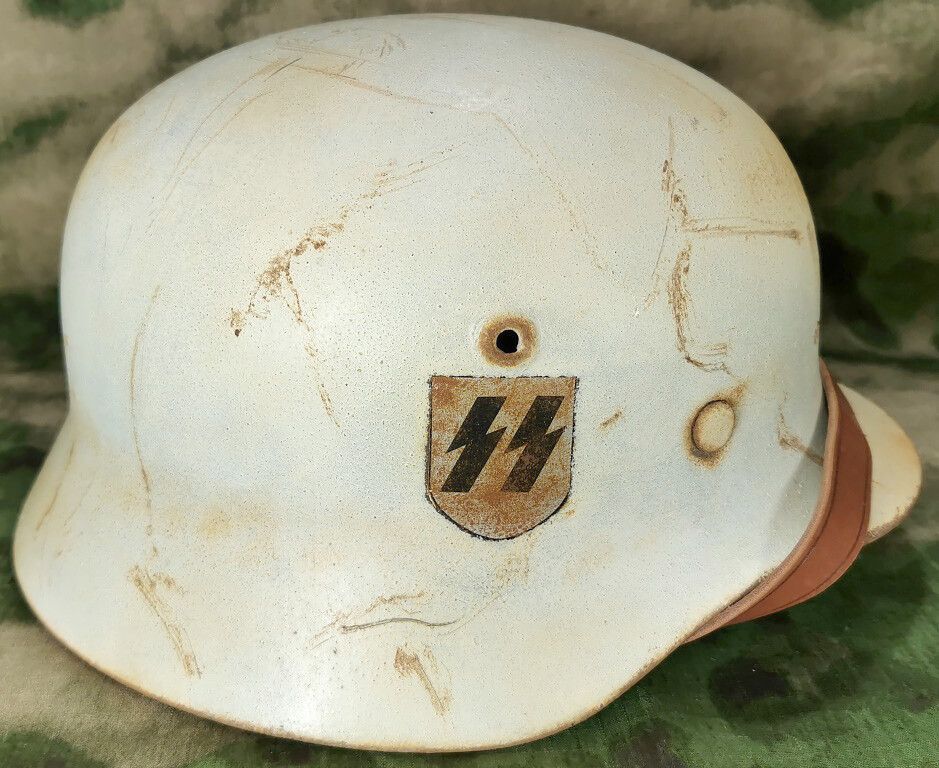 Restored German helmet M40, Waffen SS
