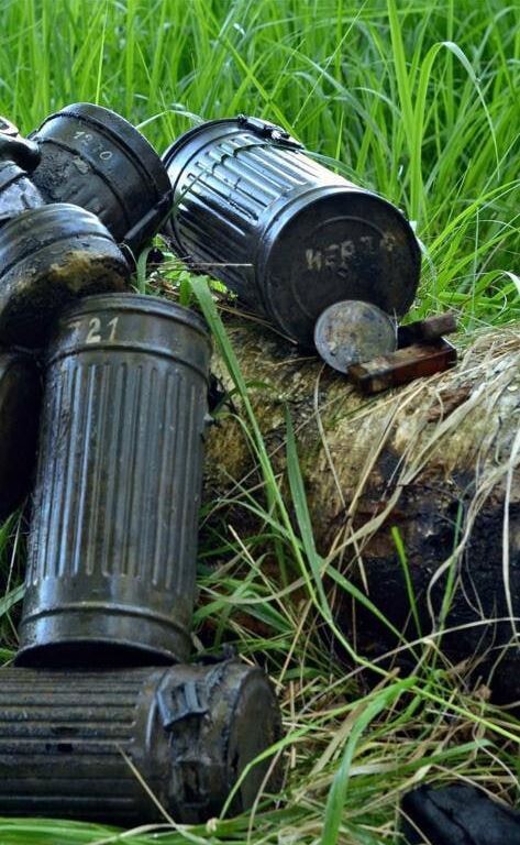 German gas mask canister / from Demyansk