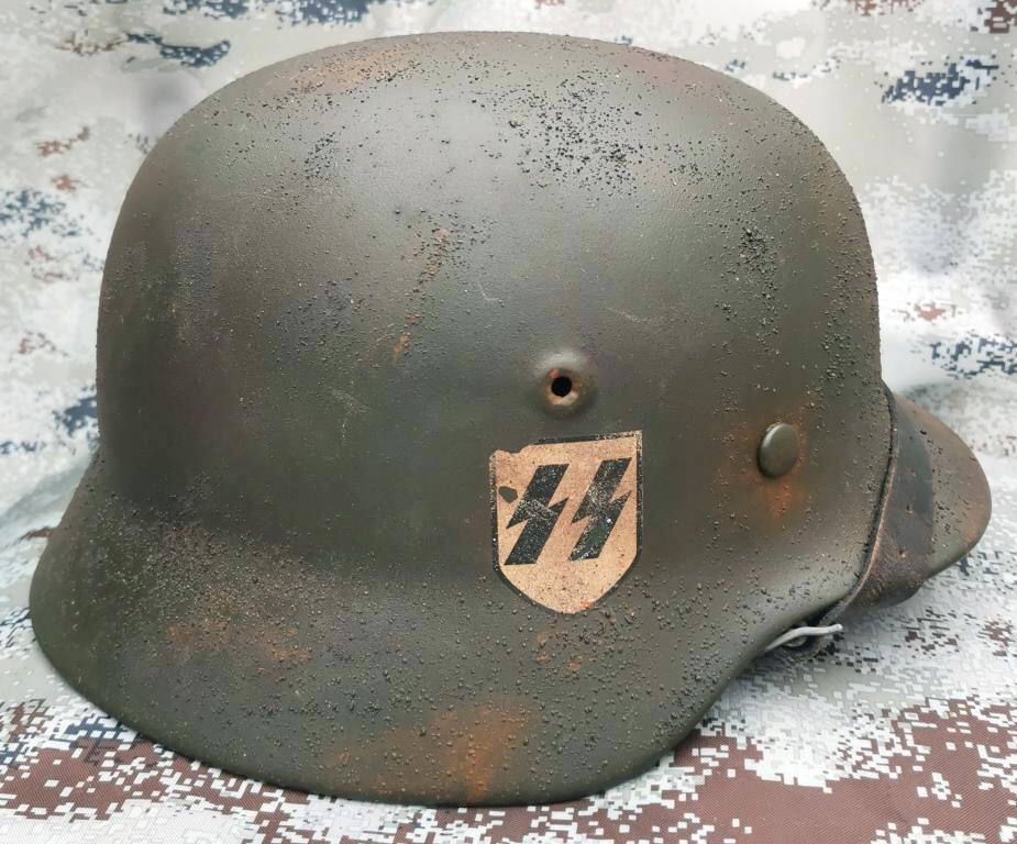 Restored German helmet, Waffen SS