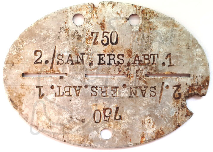 Dogtag 2./SAN.ERS.ABT.1 / from Stalingrad