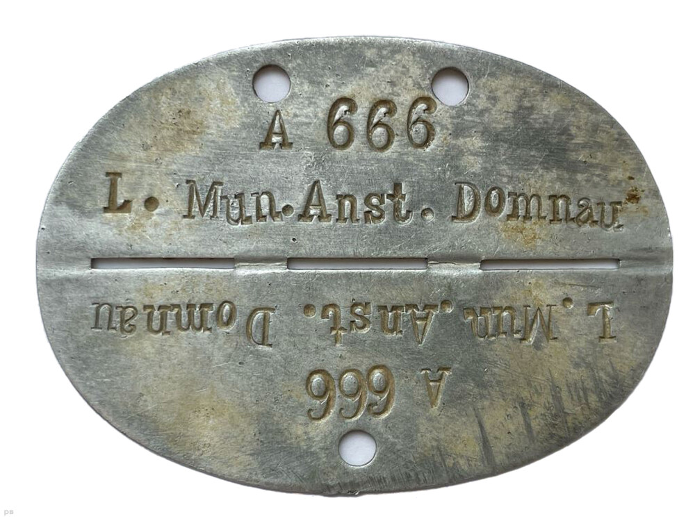 German dogtag L.Mun.Anst.Domnau