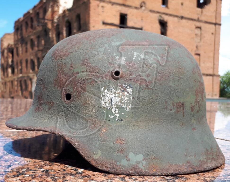 German helmet М35 from airfield Gumrak (Stalingrad region)