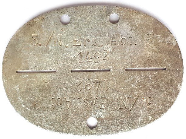 Dogtag 3./N.Ers.Abt.9 / from Stalingrad