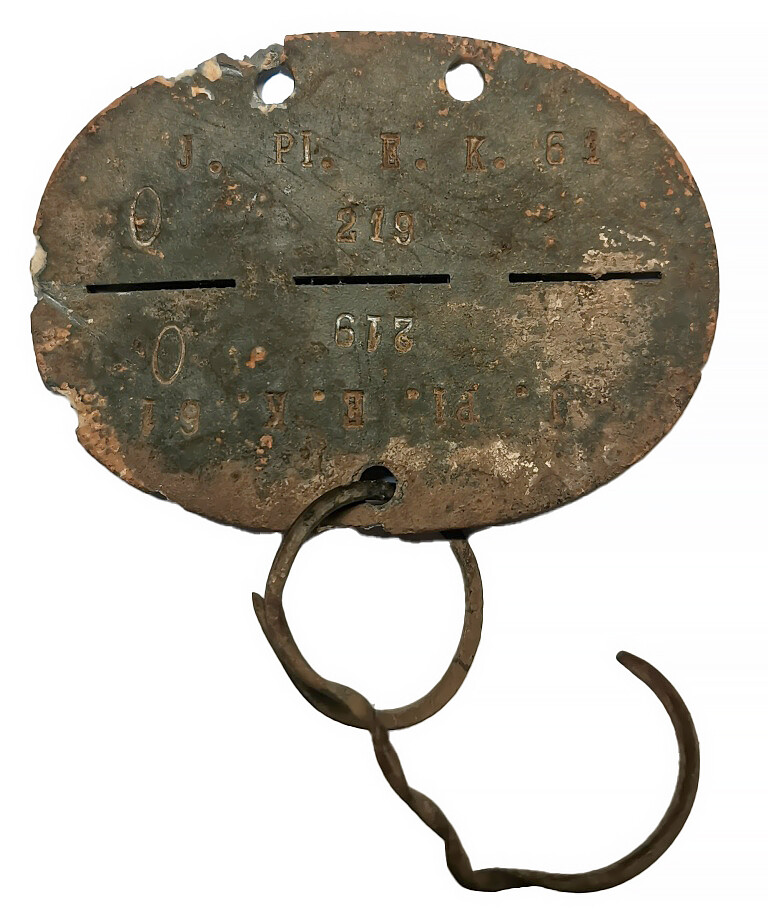 German dogtag J.Pi.E.K.61 / from Stalingrad