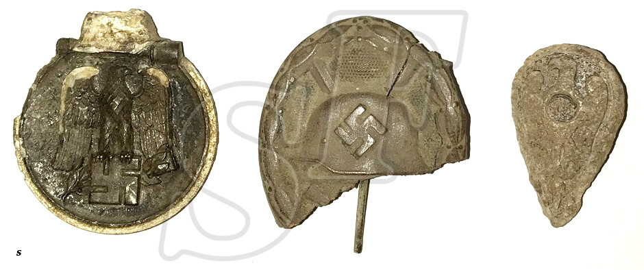 Eastern Front Medal + Wound Badge + Badge WHW