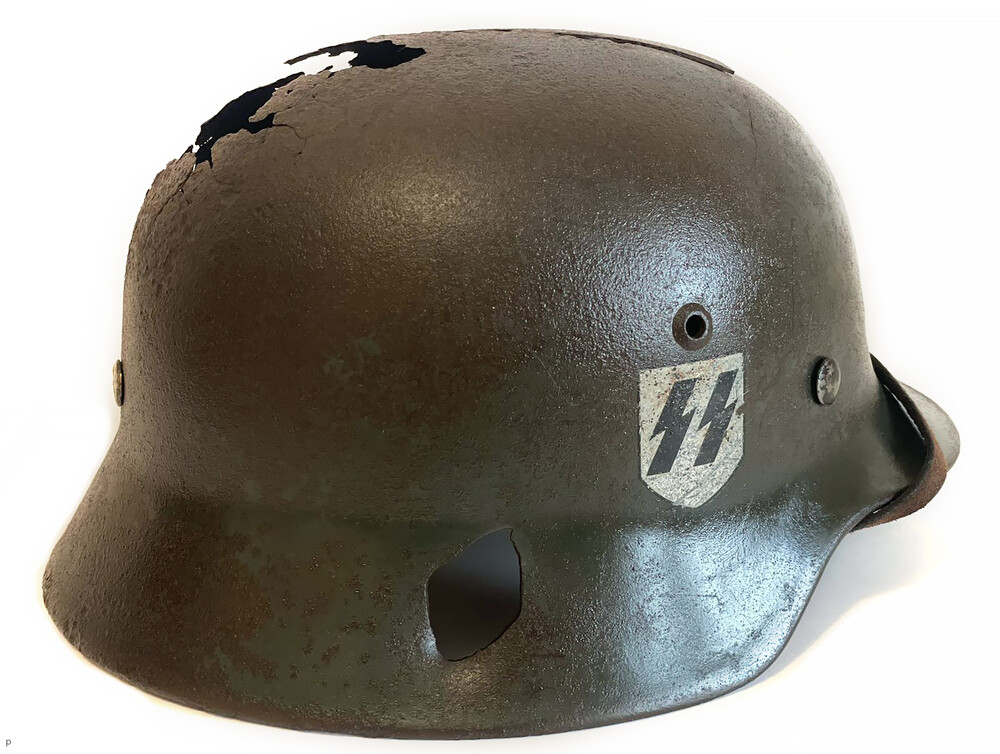 Waffen SS helmet M35 DD / from Demyansk pocket