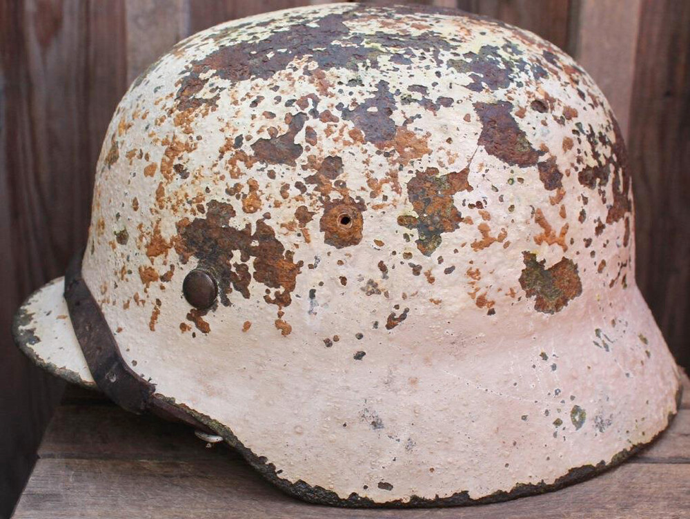 Winter camo helmet M35 / from Demyansk