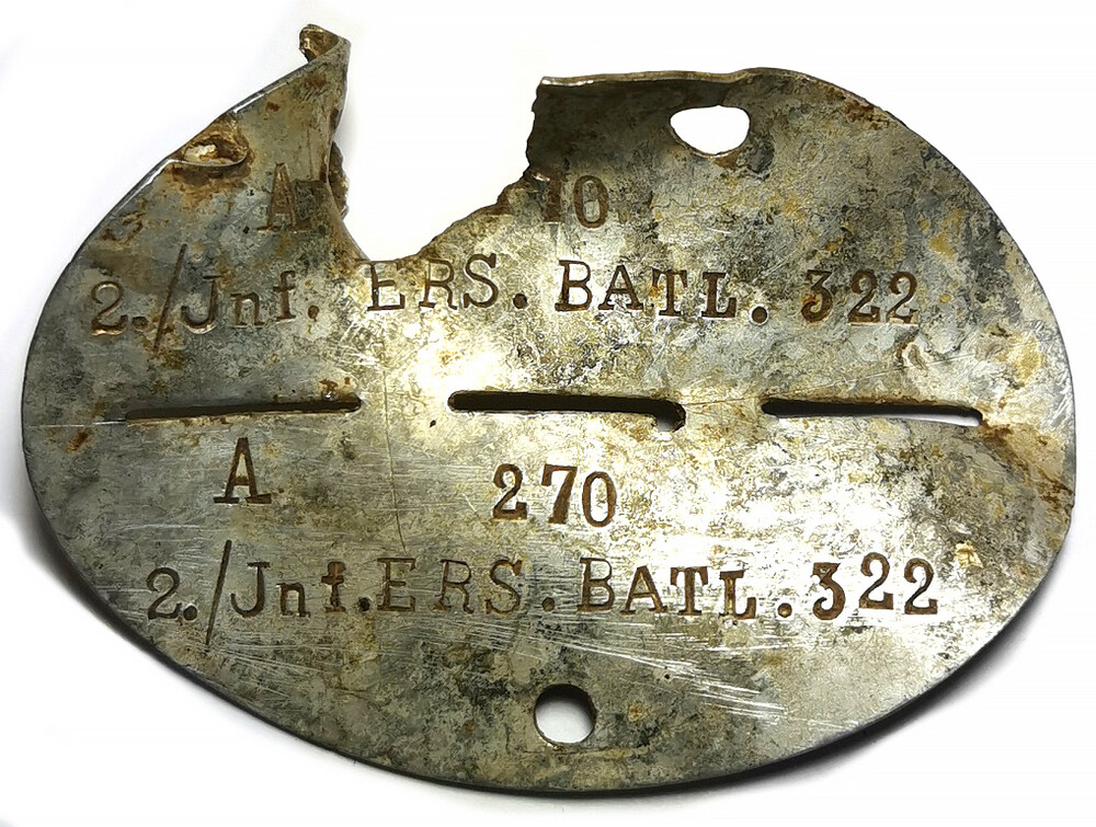 German Dogtag 2.Jnf.ERS.ABT.BATL.322 / from Karelia