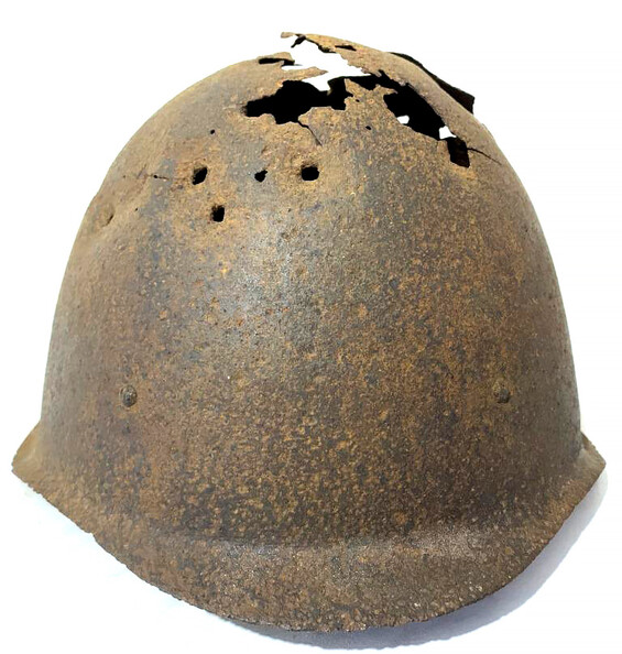 Soviet helmet SSh40 / from Stalingrad