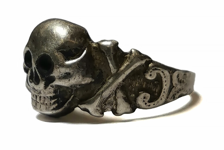 German silver skull ring / from Konigsberg