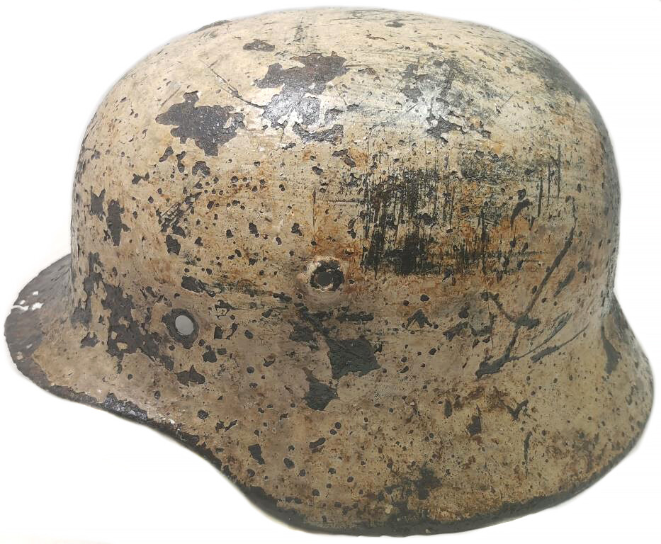 Winter Camo German helmet M40 / from Kursk
