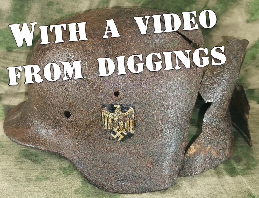 Wehrmacht helmet M35 / from Stalingrad