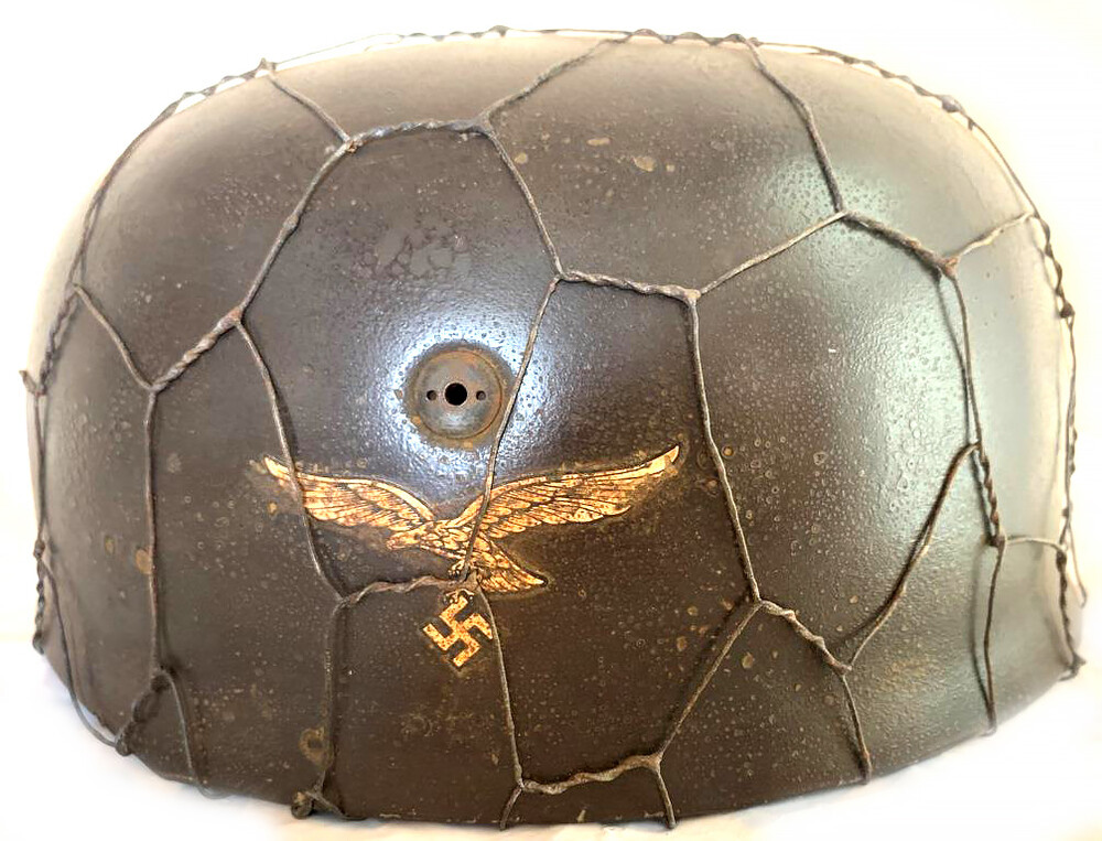 Paratrooper helmet M38 DD, historical reenactment