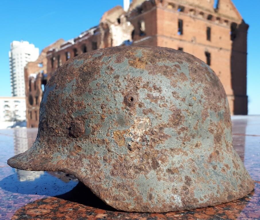 German helmet M35 from airfield Pitomnik