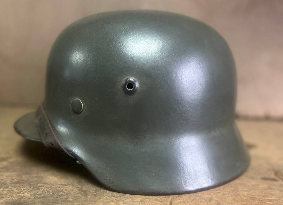 Restored German helmet