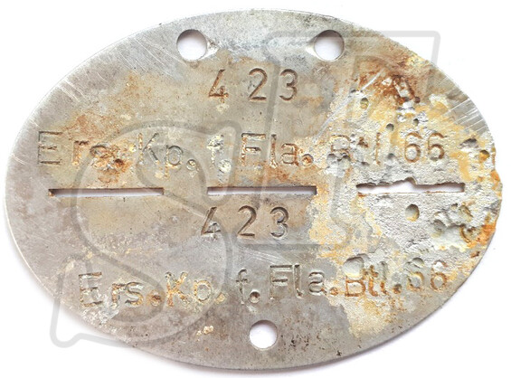 Dogtag Ers.Kp.f.Fla.Btl.66 / from Stalingrad