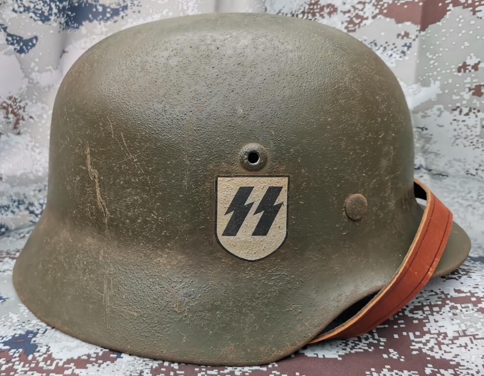 Restored German helmet M35 DD, Waffen SS